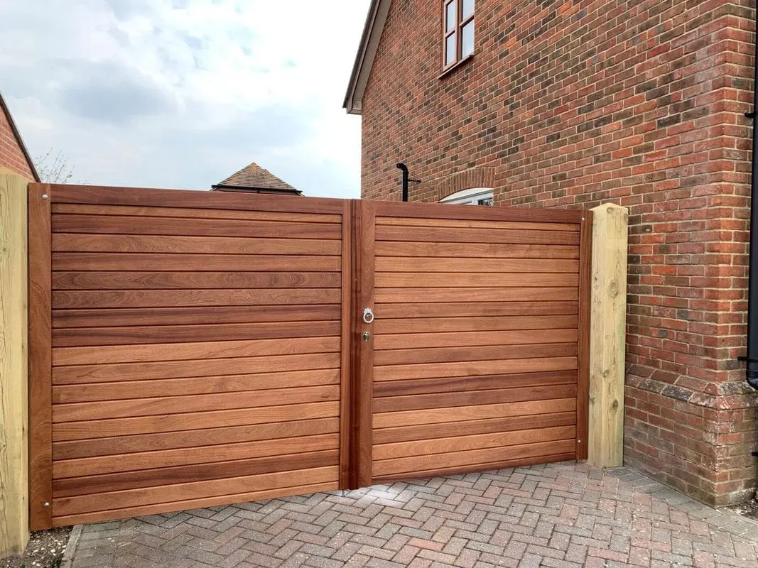 Hardwood driveway gates
